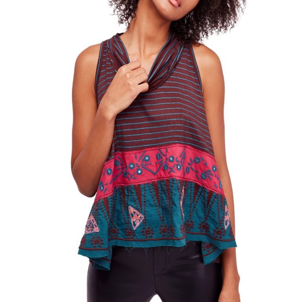 FREE PEOPLE/WE THE FREE Womens North South Tank Top Size Small Boho Artsy - Picture 8 of 8